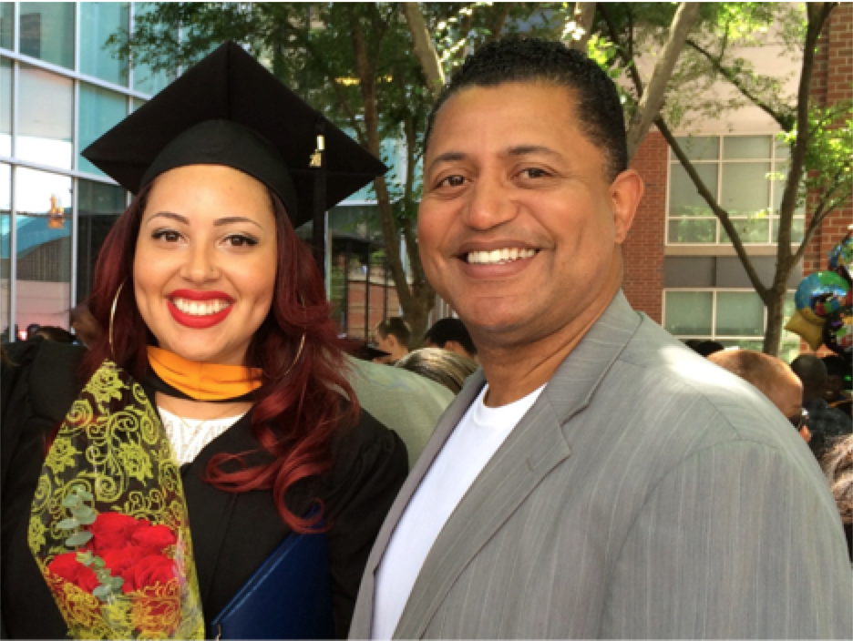 Soul Train Cruise Executive Producer, Michael Mitchell with his daughter Ali Mitchell on her graduation day  